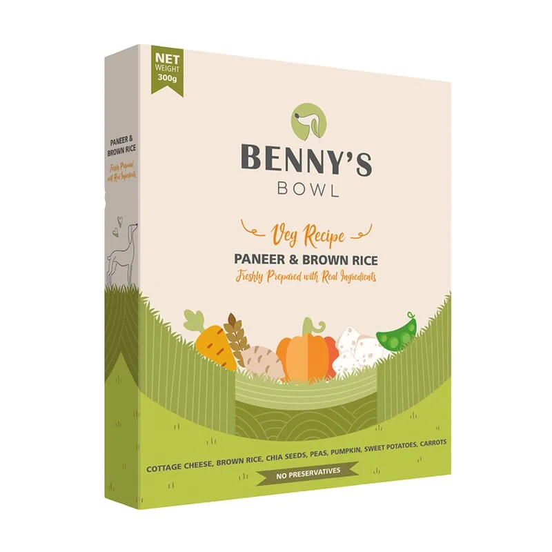 Benny's Bowl Delicious Fresh Dog Food - Paneer and Brown Rice