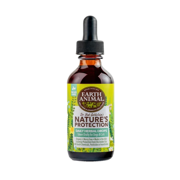 Earth Animal Nature's Protection Flea And Tick Daily Herbal Drops; 2- Oz Dropper Bottle