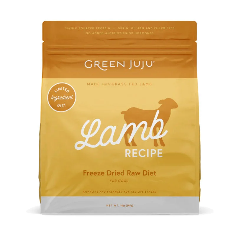 Green Juju Lamb Recipe Freeze Dried Dog Food 14oz