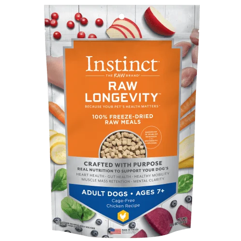 Instinct Raw Longevity Chicken Recipe 100% Freeze Dried Adult 7+ Dog Food