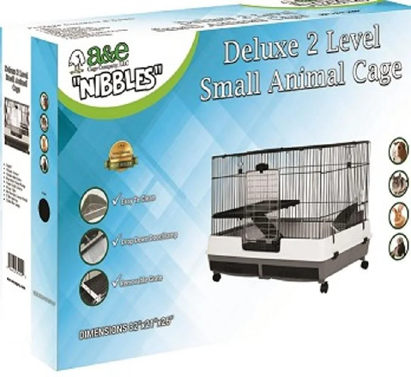 NIBBLES DELUXE 2 LEVEL SMALL ANIMAL CAGE