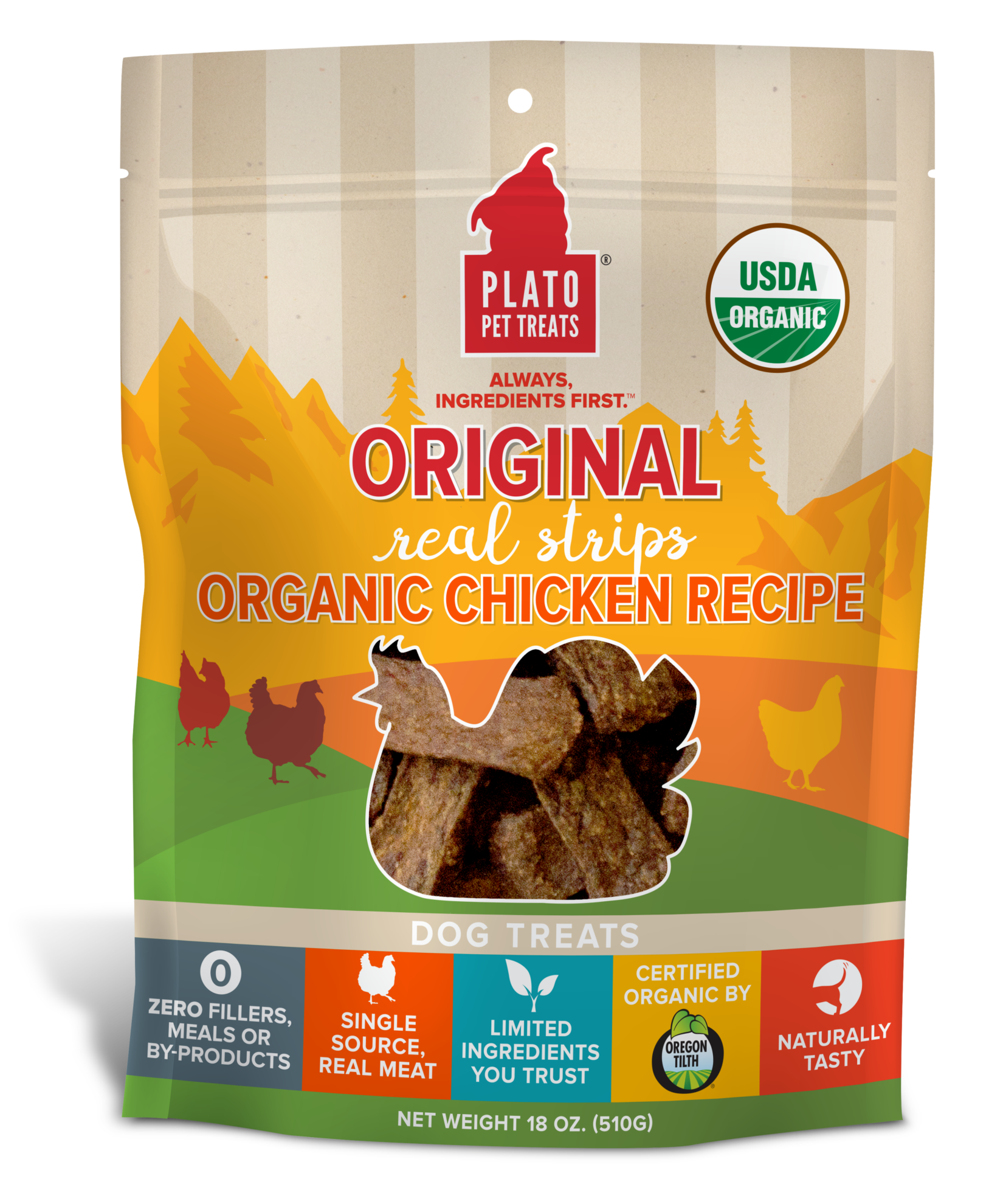 Plato Organic Chicken Strips Dog Treats