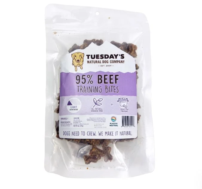 Tuesdays Natural Dog Company 95% Beef Training Bites Dog Treats (6 oz)