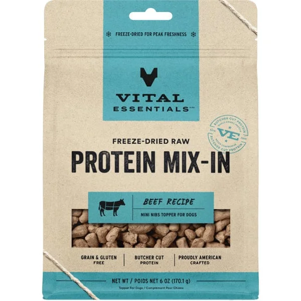 Vital Essentials Freeze-Dried Raw Protein Mix-In Beef Recipe Dog Food Topper