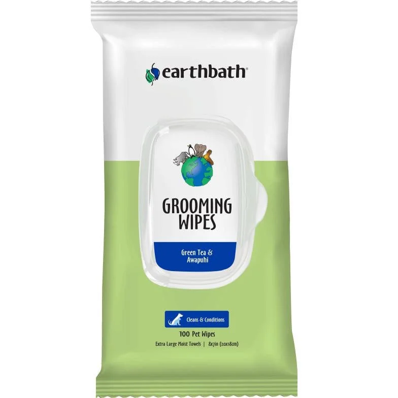 20% OFF: Earthbath Green Tea & Awapuhi Grooming Wipes for Dogs & Cats 100pc