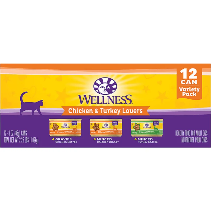 Canned Cat Food - COMPLETE HEALTH - Variety Pack - Chicken & Turkey Lovers - 3 oz can, case of 12