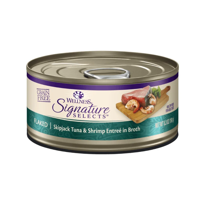 Canned Cat Food - CORE Signature Selects -  Flaked Skipjack Tuna & Shrimp Entreé in Broth