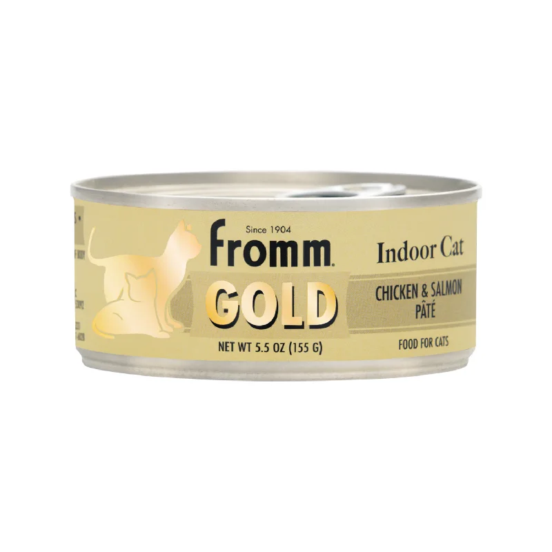 Canned Cat Food - Gold - Indoor Cat - Chicken & Salmon Pâté - 5.5 oz