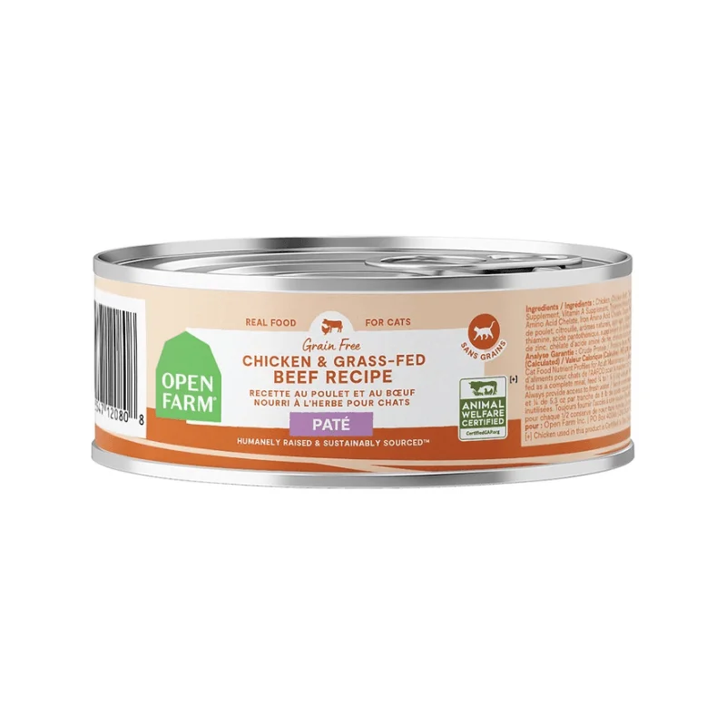 Canned Cat Food, Grain Free Chicken & Grass-Fed Beef Pâté