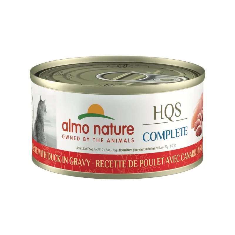 Canned Cat Food - HQS COMPLETE - Chicken Recipe with Duck in Gravy - Adult - 2.47 oz