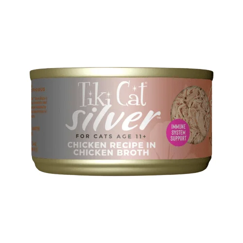 Canned Cat Food - SILVER - Whole Foods with Chicken Recipe For Cats Age 11+, 2.4 oz