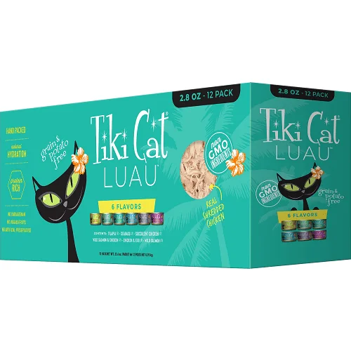 Canned Cat Food - Queen Emma LUAU - Variety Pack - 2.8 oz can, case of 12