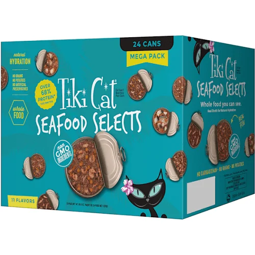 Canned Cat Food - MEGA PACKS - Seafood Selects - 2.8 oz can, case of 24