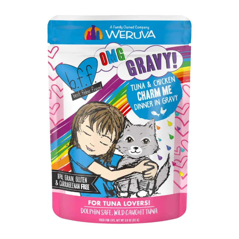 Wet Cat Food - BFF OMG - Charm Me - Tuna & Chicken Dinner in Gravy - 3 oz pouch