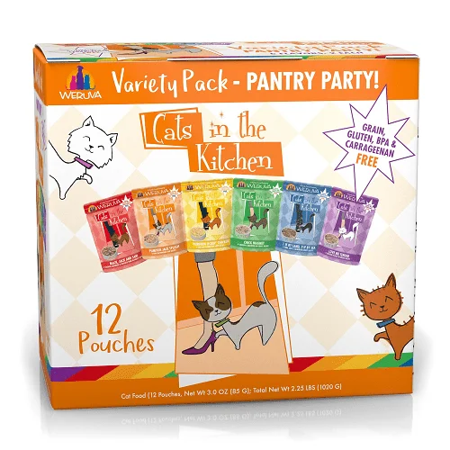 Cat Pouch - Cats in the Kitchen - Pantry Party - Variety Pack - 12 x 3 oz