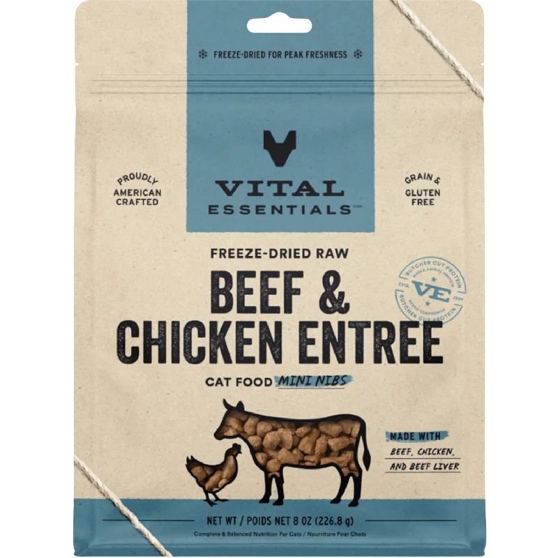 Freeze Dried Cat Food - Beef & Chicken Entree - Mini Nibs