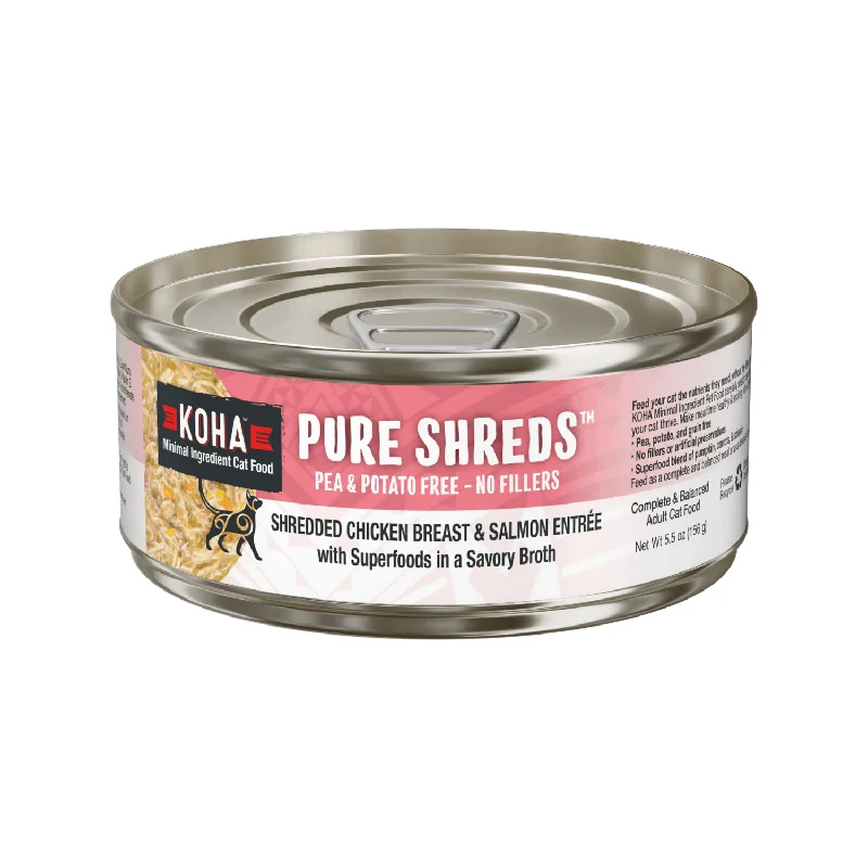 Canned Cat Food - PURE SHREDS - Shredded Chicken Breast & Salmon Entrée - 5.5 oz