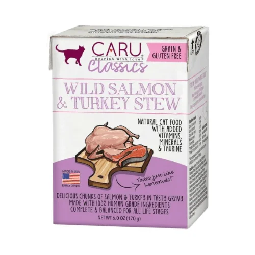 Wet Cat Food - Classic Stew - Natural Wild Salmon & Turkey - 6 oz