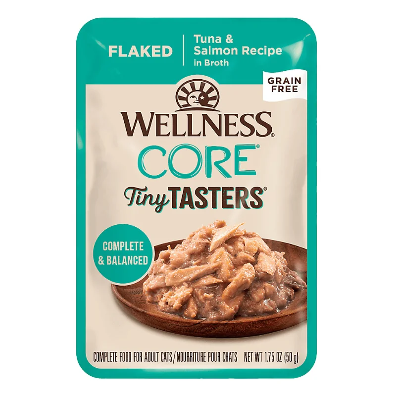 Wet Cat Food - CORE Tiny Tasters - Flaked - Tuna & Salmon Recipe in Broth - 1.75 oz pouch