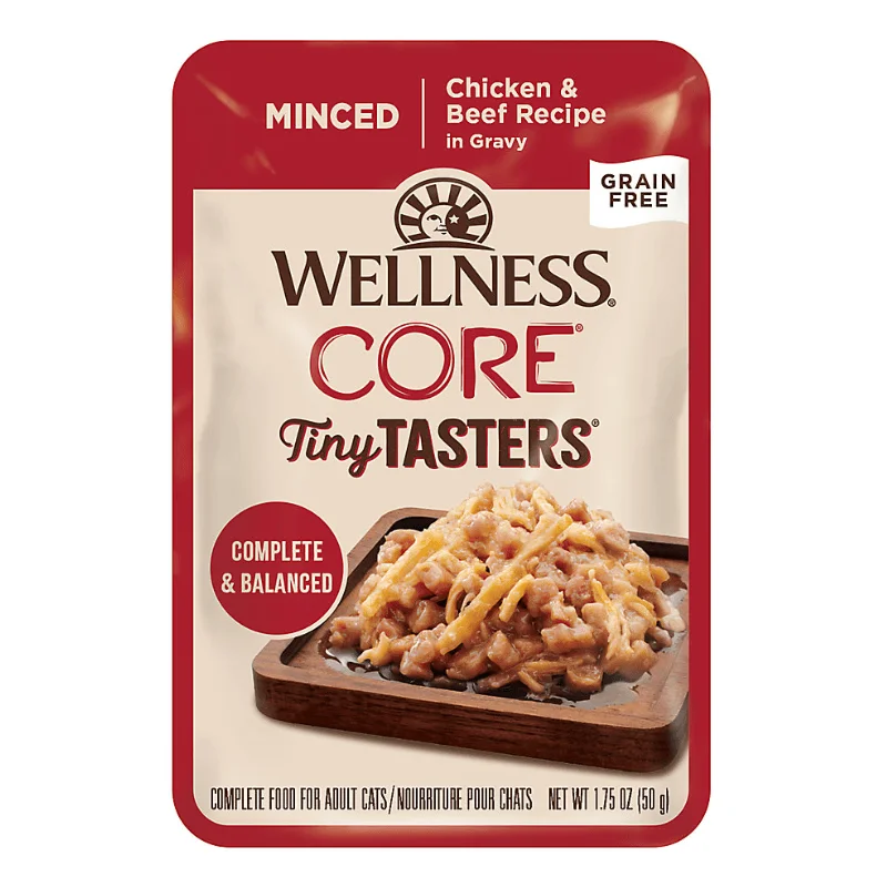 Wet Cat Food - CORE Tiny Tasters - Minced - Chicken & Beef Recipe in Gravy - 1.75 oz pouch