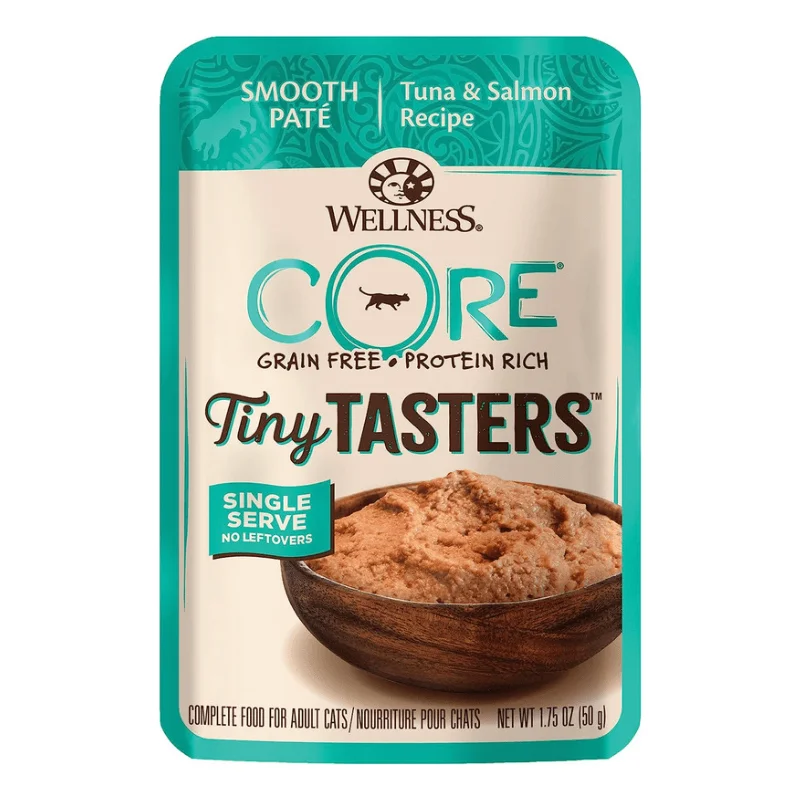 Wet Cat Food - CORE Tiny Tasters - Smooth Paté - Tuna & Salmon Recipe - 1.75 oz pouch