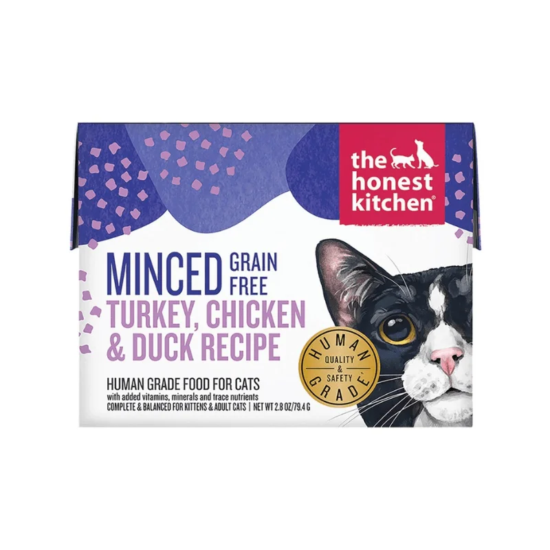 Wet Cat Food - MINCED - Grain Free Turkey, Chicken & Duck Recipe