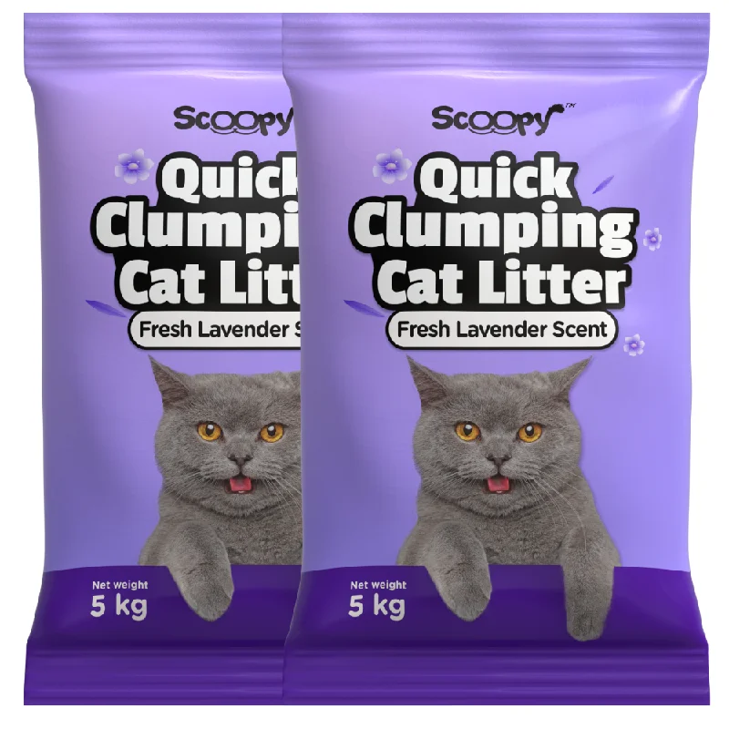 Scoopy Quick Clumping Lavender Scented Cat Litter|100% Natural (10kg)