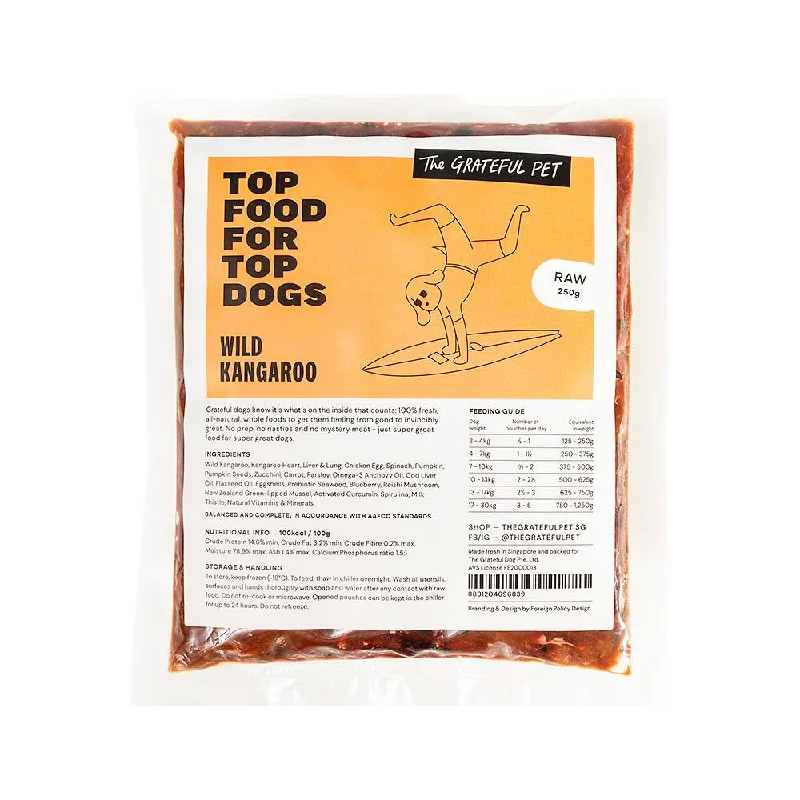 *FROZEN* The Grateful Pet Dog Raw Wild Kangaroo 250g