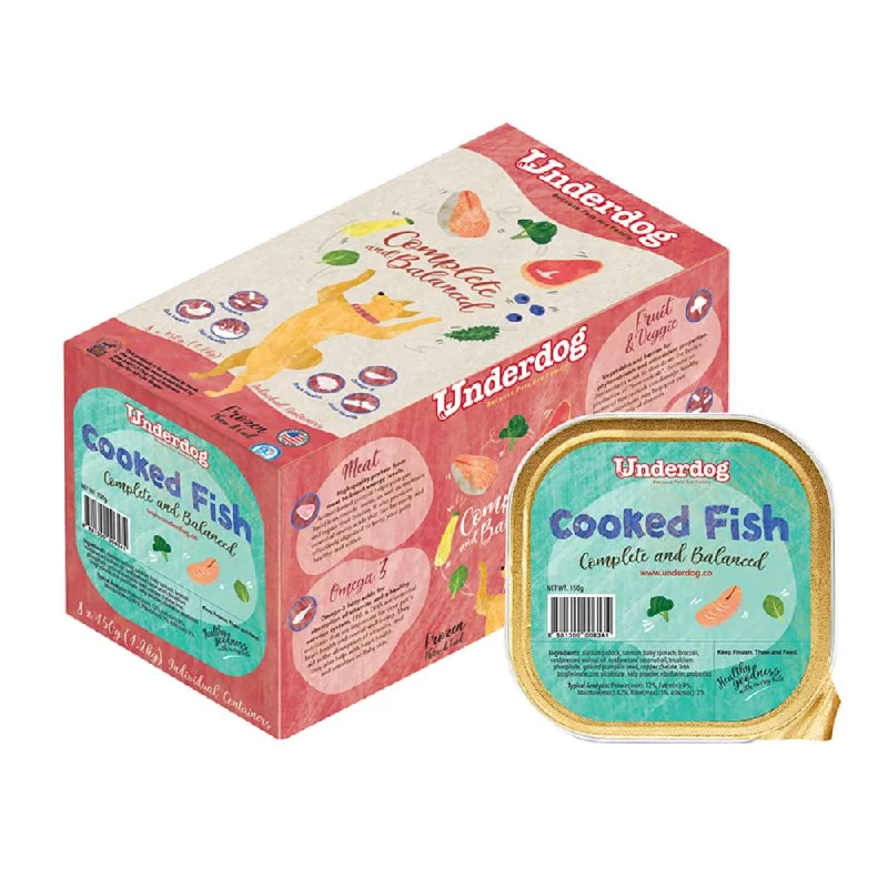 *FROZEN* Underdog Dog Cooked Fish Complete and Balanced 1.2kg (150g x 8)