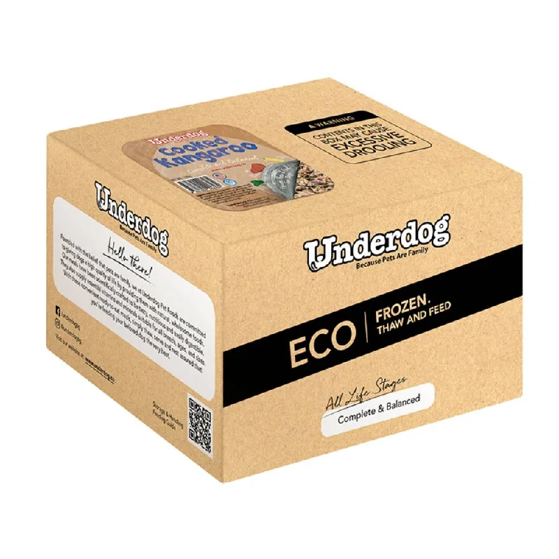 *FROZEN* Underdog Dog Cooked Kangaroo Complete and Balanced 3kg (150g x 20)