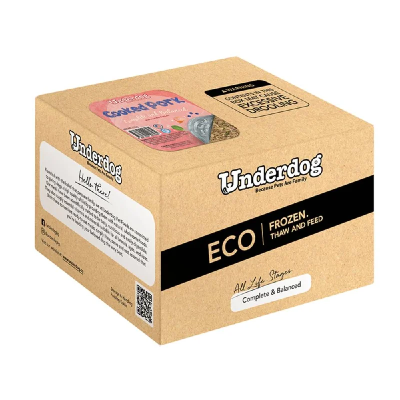 *FROZEN* Underdog Dog Cooked Pork Complete and Balanced 3kg (150g x 20)