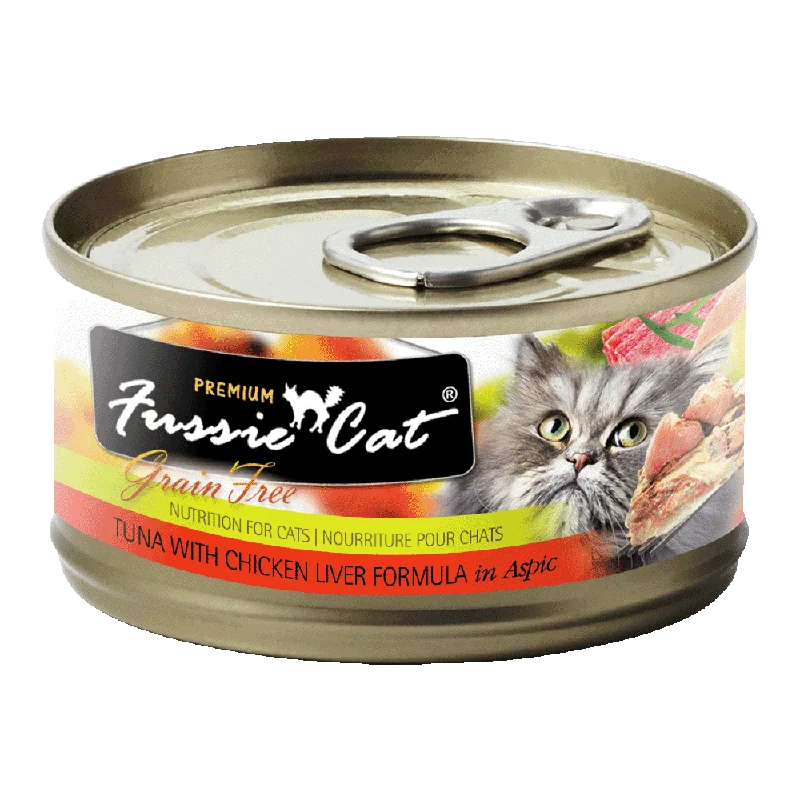 Fussie Cat Black Label Tuna with Chicken Liver in Aspic 80g