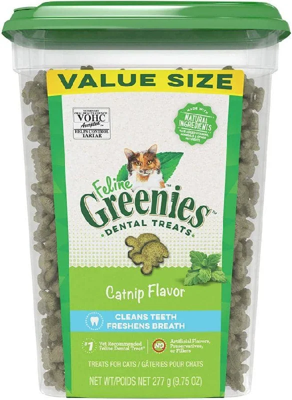 Greenies Feline Natural Dental Treats Catnip Flavor - 9.75 oz