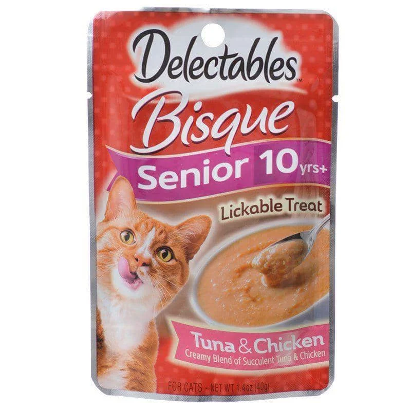 Hartz Delectables Bisque Senior Lickable Cat Treats - Tuna & Chicken - 1.4 oz