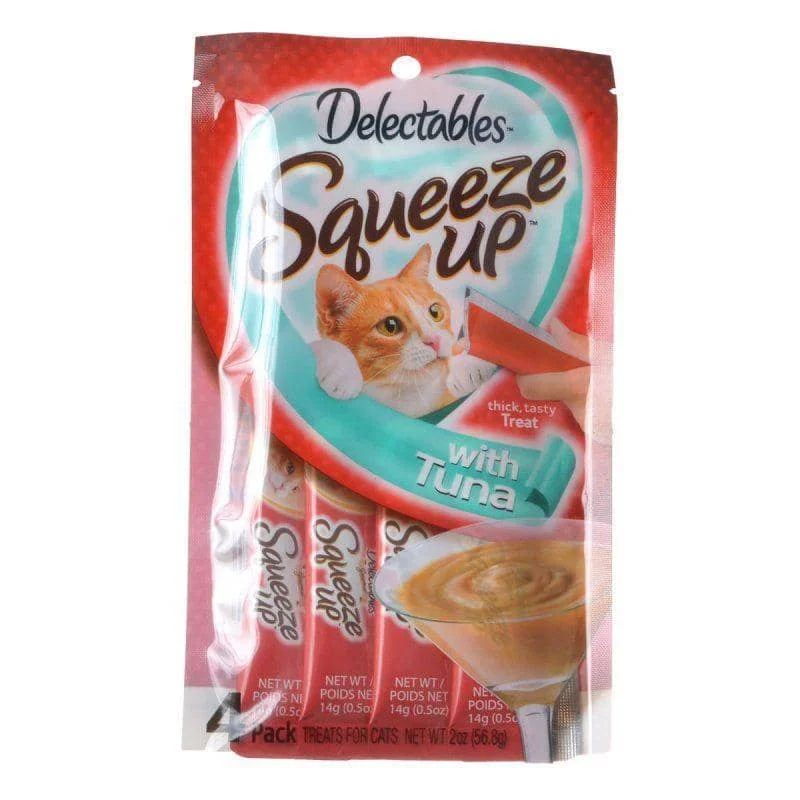 Hartz Delectables Squeeze Up Cat Treat - Tuna - 4 Pack - (4 x 0.5 oz Tubes)