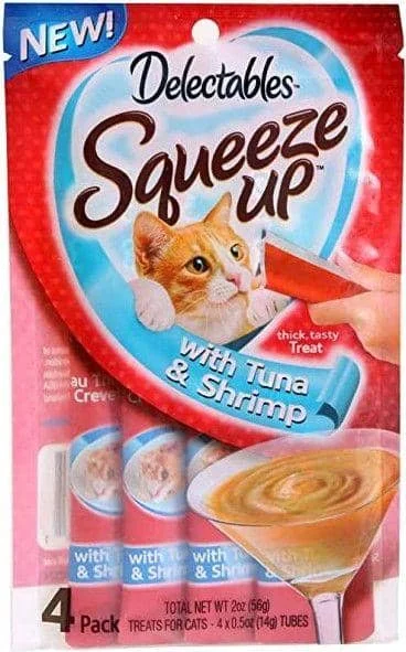 Hartz Delectables Squeeze Up Lickable Cat Treat - Tuna & Shrimp - 4 count