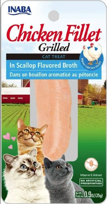 Inaba Chicken Fillet Grilled Cat Treat in Scallop Flavored Broth - 0.9 oz