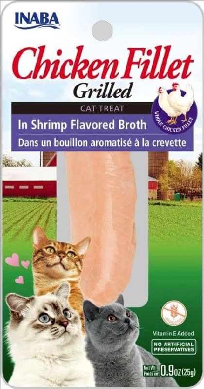 Inaba Chicken Fillet Grilled Cat Treat in Shrimp Flavored Broth - 0.9 oz