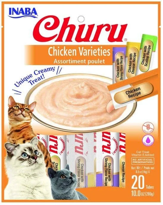 Inaba Churu Chicken Varieties Creamy Cat Treat - 20 count