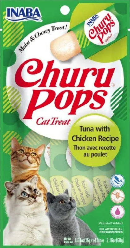 Inaba Churu Pops Tuna with Chicken Recipe Cat Treat - 4 count