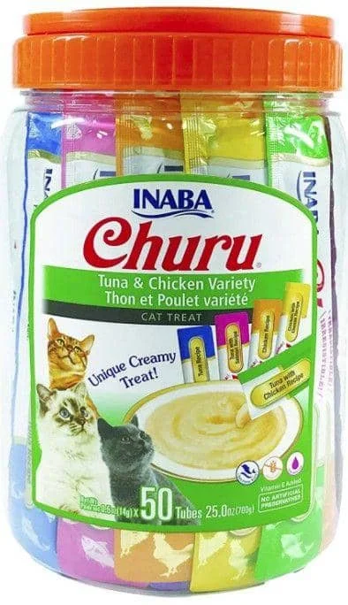 Inaba Churu Tuna and Chicken Variety Creamy Cat Treat - 50 count