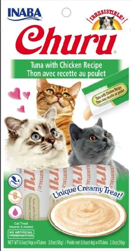 Inaba Churu Tuna with Chicken Recipe Creamy Cat Treat - 4 count