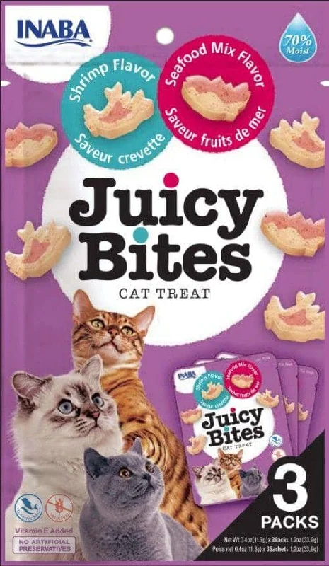 Inaba Juicy Bites Cat Treat Shrimp and Seafood Mix Flavor - 3 count