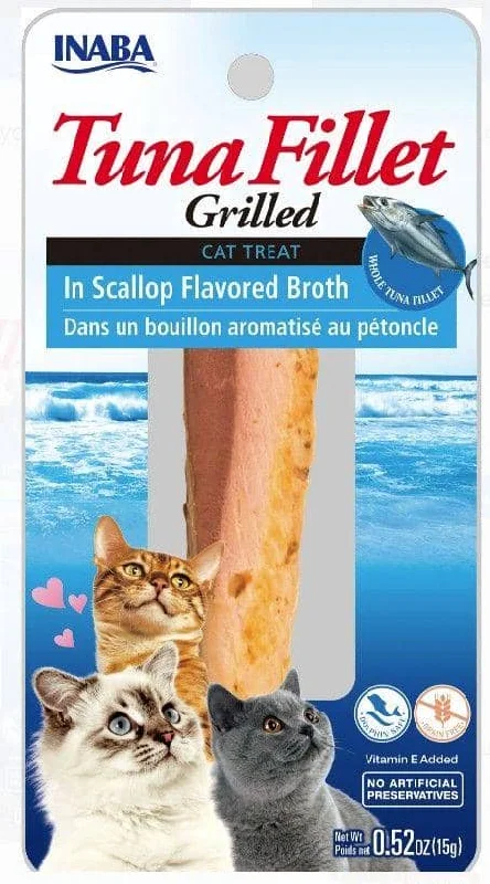 Inaba Tuna Fillet Grilled Cat Treat in Scallop Flavored Broth - 0.52 oz