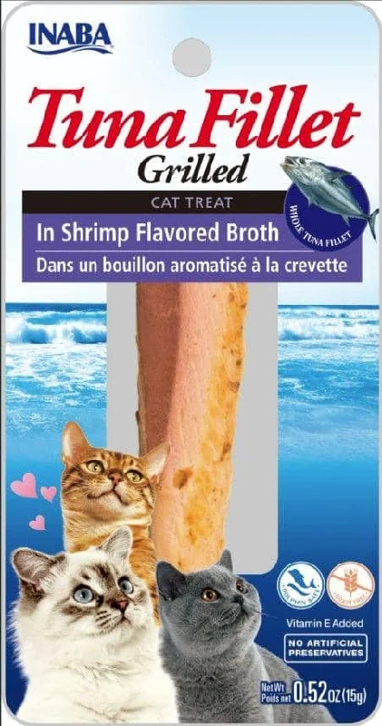 Inaba Tuna Fillet Grilled Cat Treat in Shrimp Flavored Broth - 0.52 oz