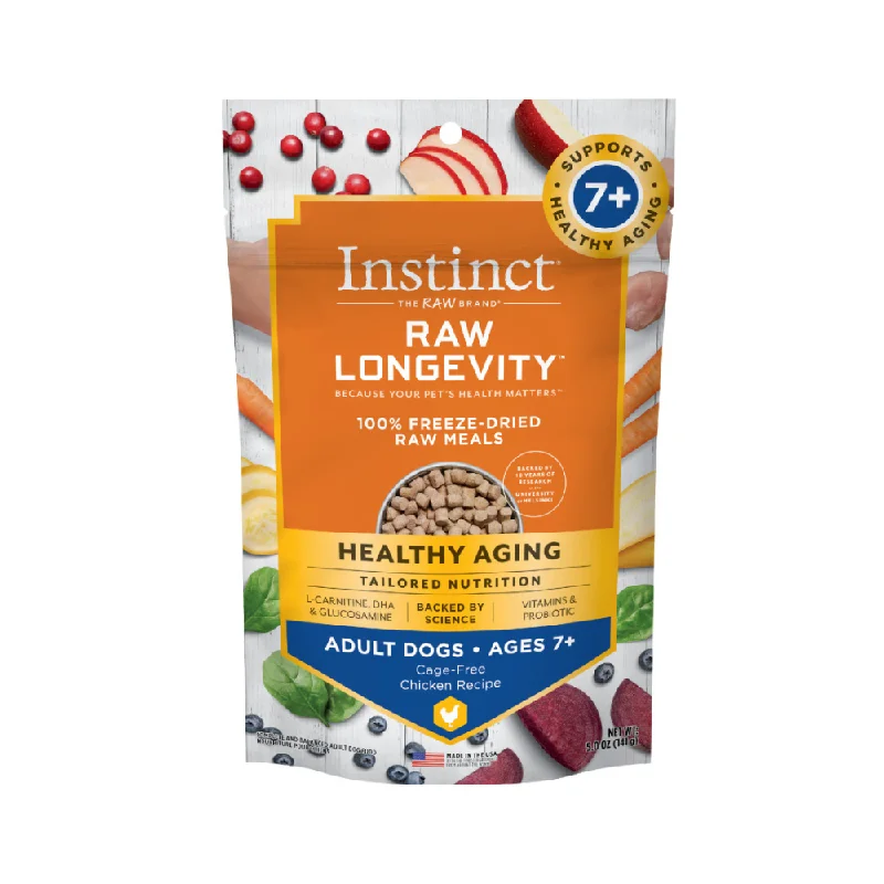 Instinct The Raw Brand Dog Raw Longevity 100% Freeze-Dried Raw Meals Cage-Free Chicken Ages 7+ 5oz