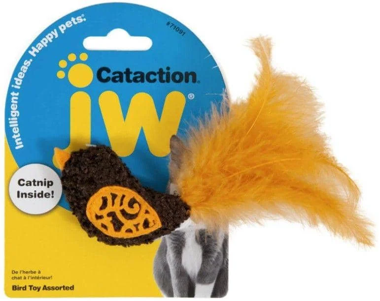 JW Pet Cataction Catnip Bird Cat Toy With Feather Tail  - 1 count