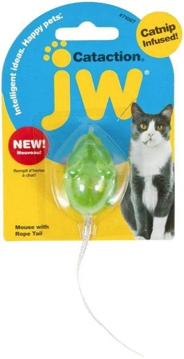 JW Pet Cataction Catnip Infused Mouse With Bell And Tail Cat Toy  - 1 count