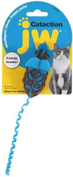 JW Pet Cataction Catnip Mouse Cat Toy With Rope Tail  - 1 count