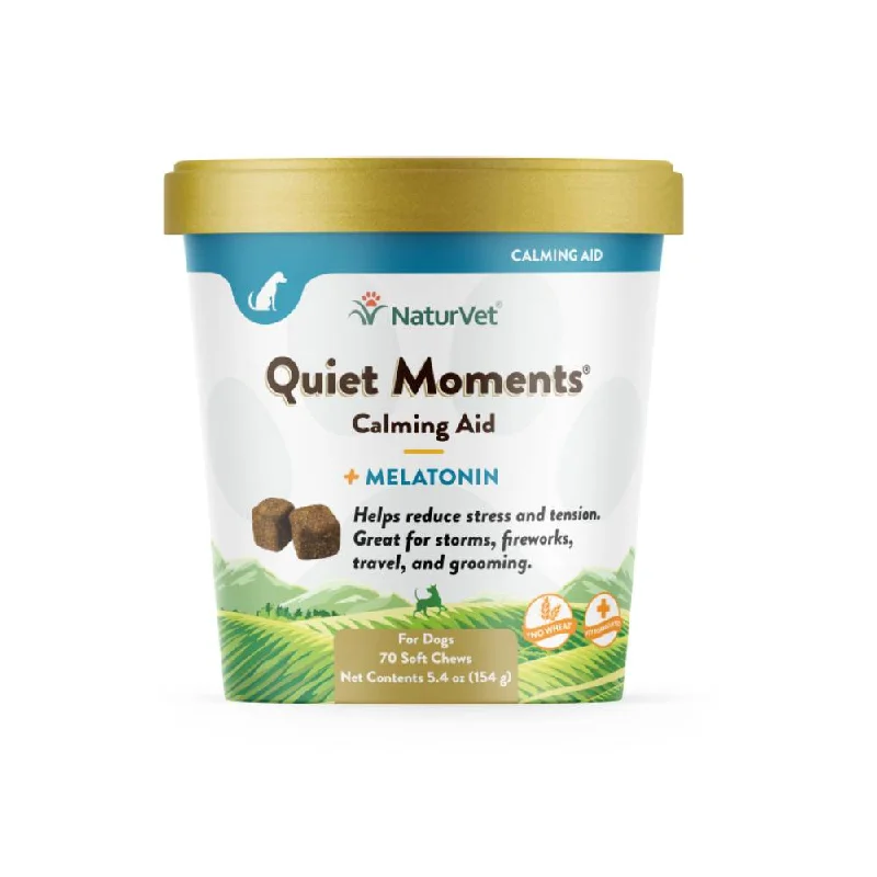 NaturVet Quiet Moments Calming Aid Plus Melatonin 70cts